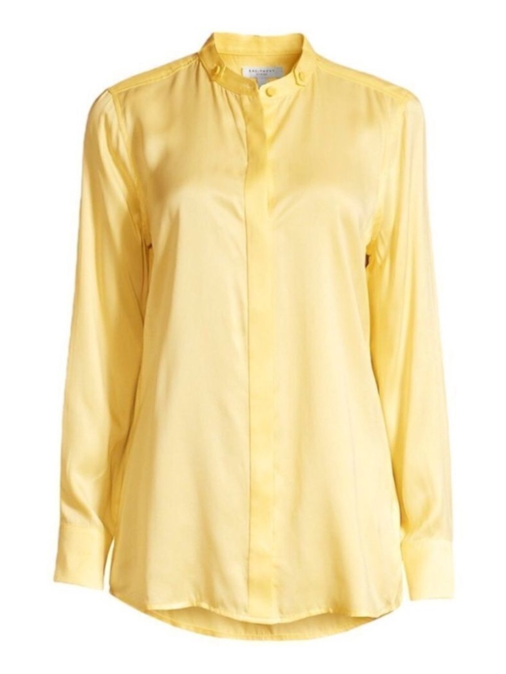Equipment Yellow Oranne Silk Blend Mandarin Collar Blouse New 

Size XS